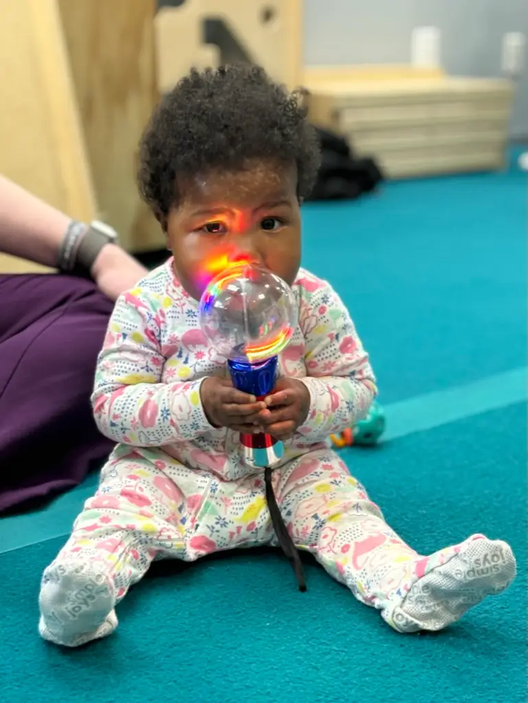 Toddler Sitting up at Therapy Smarts